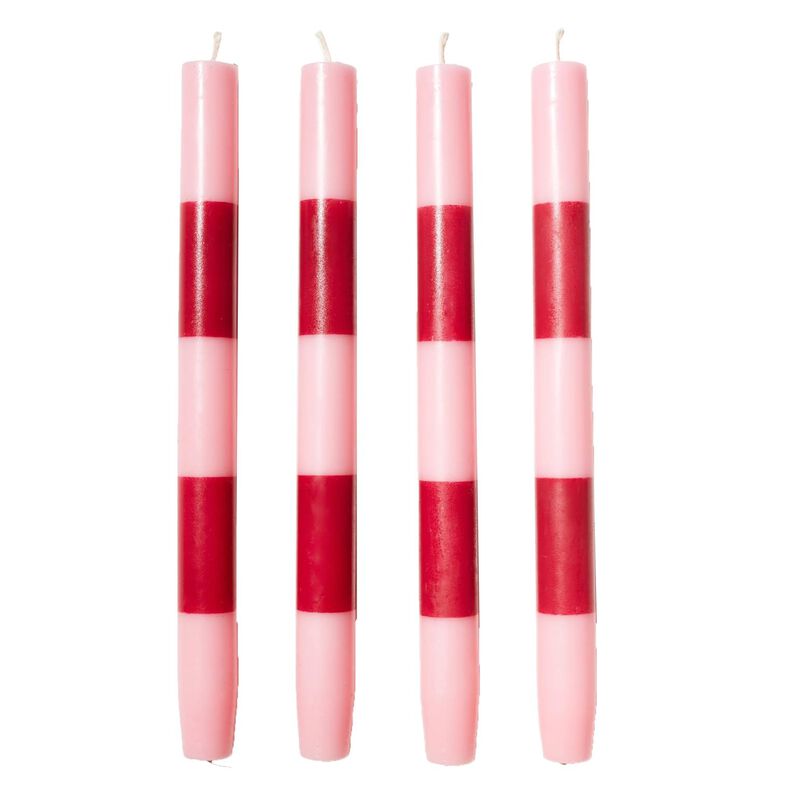 FAZEEK Striped Dinner Candles 4Pk image number 0
